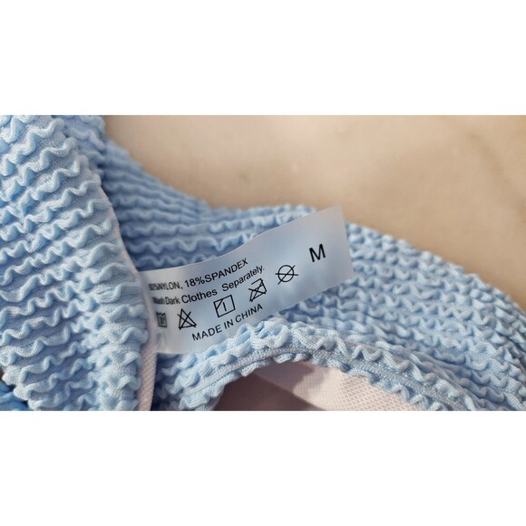 NWT Hisaguhe Light Blue Two Piece Halter Women's Bikini Swim Suit Set Size M - Picture 3 of 6